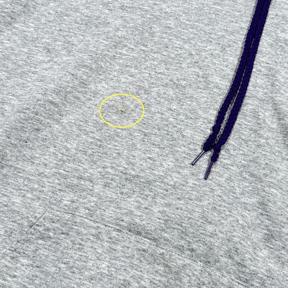 Vintage 90s Nike Made in Canada Gray Purple Fleece Hoodie Mens Large - Picture 6 of 9